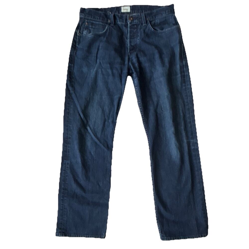 Hudson Wilde Men’s Jeans 33x30 Dark Wash Straight Leg Button Fly Premium Denim